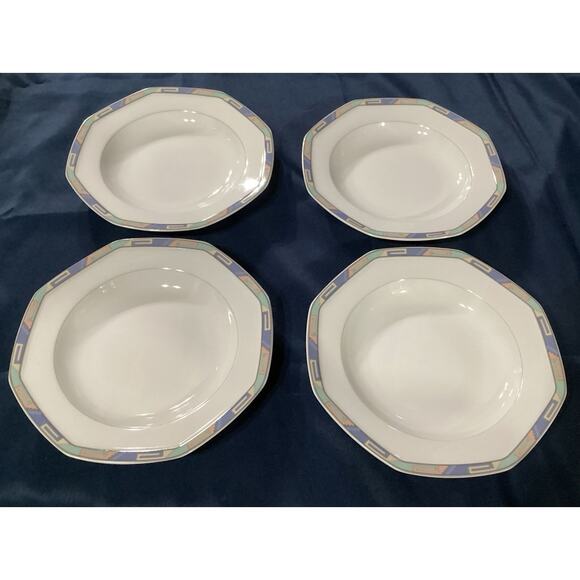 Christopher Stuart SOUTHWEST Octagonal Soup Bowls Set Of 4 - Picture 1 of 9